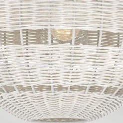 Metall Lampen|Rustikale Lampen*Elstead Außenlampe hängend Korbschirm E27 IP44 Ø 40,5 cm Weiß Antik