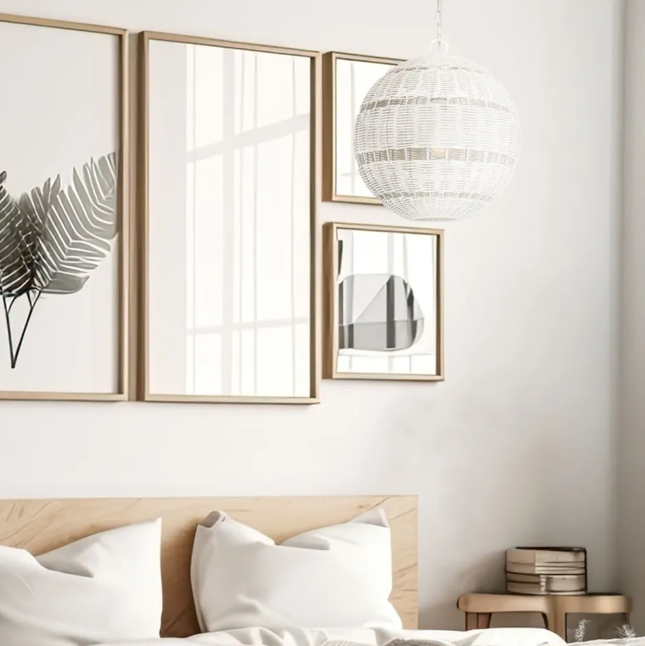 Metall Lampen|Rustikale Lampen*Elstead Außenlampe hängend Korbschirm E27 IP44 Ø 40,5 cm Weiß Antik