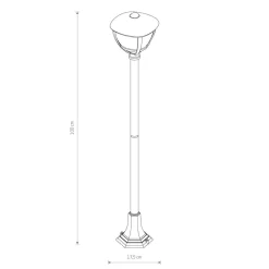 Metall Lampen|Wegeleuchten*Nowodvorski Außenlampe IP44 100 cm Schwarz Aluminium Modern E27
