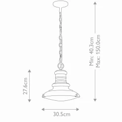 Metall Lampen|Vintage Lampen*Elstead Außenlampe IP44 D: 30,5 cm E27 in Messing antik Vintage