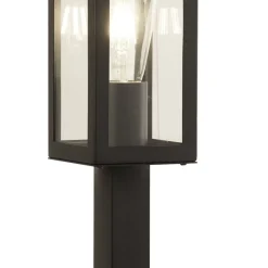 Metall Lampen|Wegeleuchten*Searchlight Außenlampe IP44 E27 45 cm Schwarz Glas Edelstahl Modern