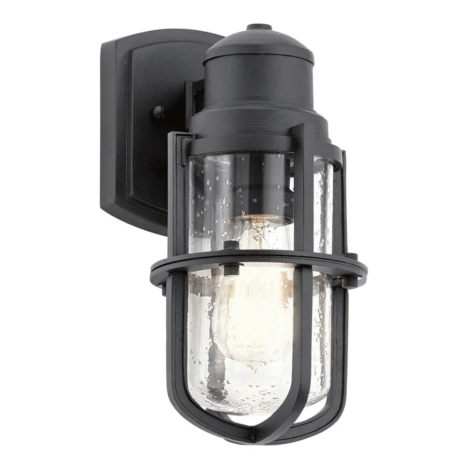 Rustikale Lampen|Maritime Lampen*Elstead Außenlampe IP44 Schwarz E27 Maritim Wand LERA