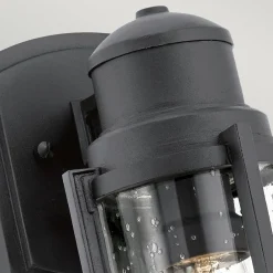 Rustikale Lampen|Maritime Lampen*Elstead Außenlampe IP44 Schwarz E27 Maritim Wand LERA