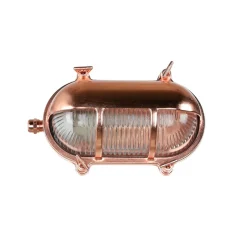 Lido Außenlampe Messing Riffelglas Maritim IP64 E27 Kupfer< Rustikale Lampen|Metall Lampen