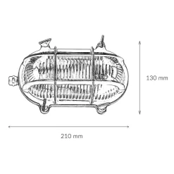 Lido Außenlampe Messing Riffelglas E27 IP64 Maritim SKIATHOS< Rustikale Lampen|Metall Lampen