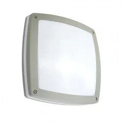 Außenwandleuchten|Moderne Außenleuchten*SU-MA Außenlampe MOLEN in Silber blendarm 2x E27 IP44