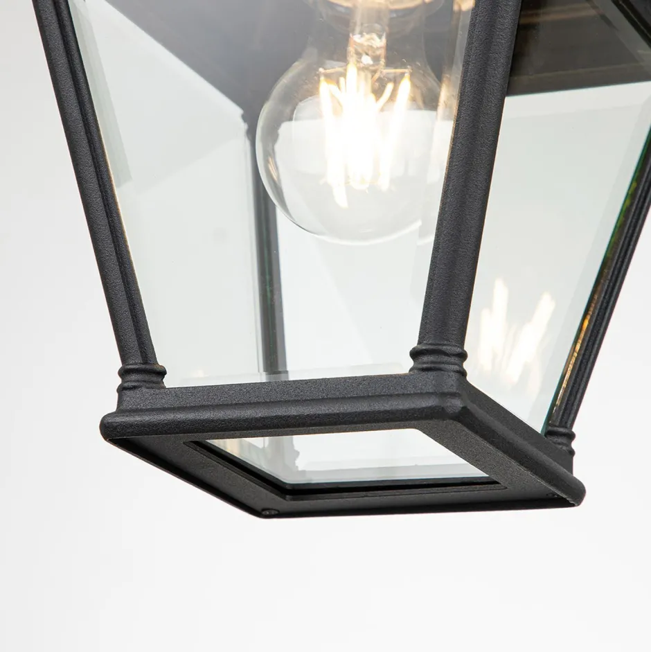 Metall Lampen|Vintage Lampen*Elstead Außenlampe Schwarz B: 18 cm H: max. 141,2 cm E27