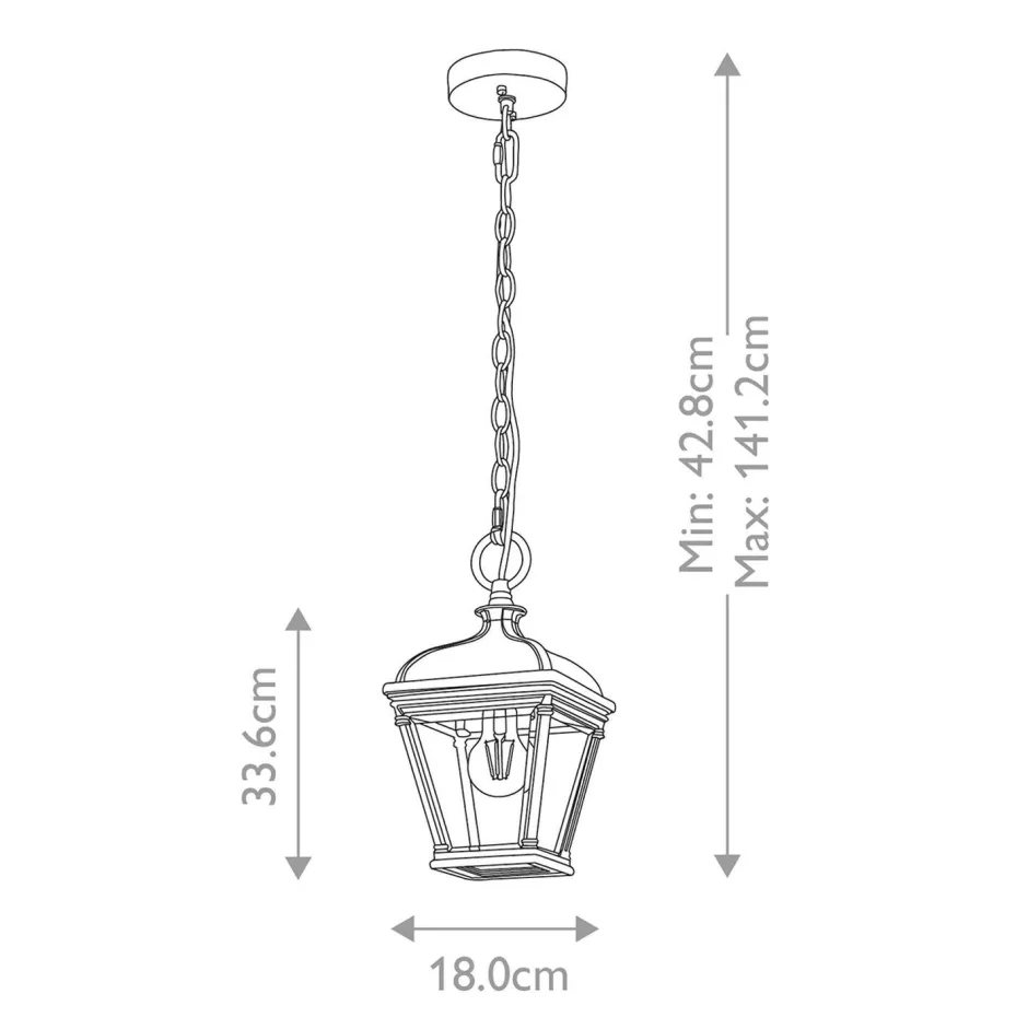 Metall Lampen|Vintage Lampen*Elstead Außenlampe Schwarz B: 18 cm H: max. 141,2 cm E27