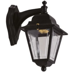 Metall Lampen|Messinglampen*Lido Außenlampe Schwarz Rustikal Echt-Messing 26 cm hoch IP43