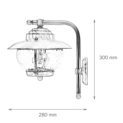 Rustikale Lampen|Metall Lampen*Lido Außenlampe Terrasse aus Messing in Antik PYRGOS