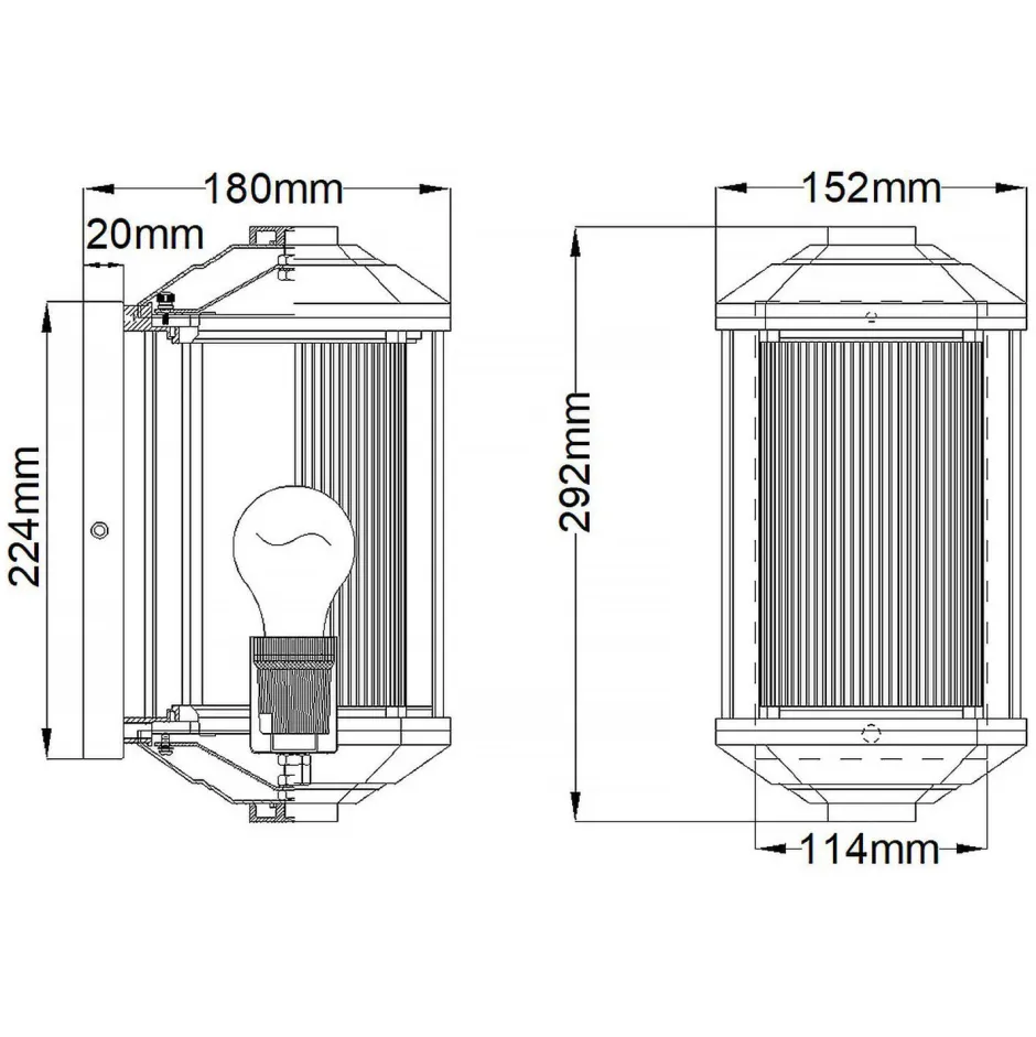 Elstead Außenlampe Wand 29,2 cm hoch IP44 E27 klein Eingang< Metall Lampen|Retro Lampen