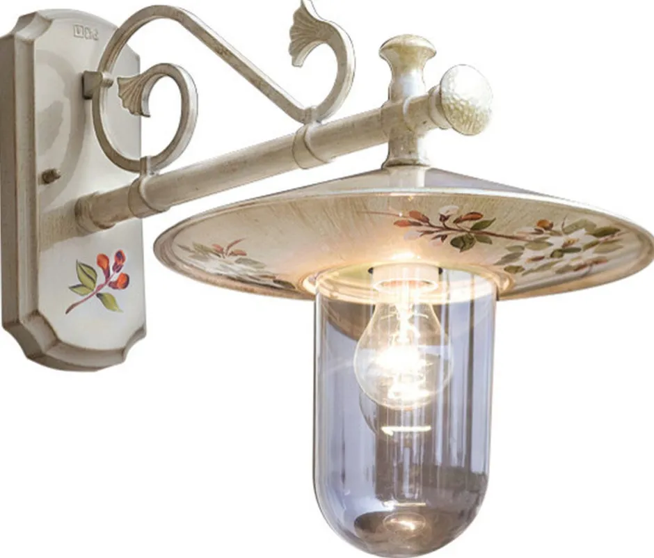 Ferroluce Außenlampe Wand Aluminium E27 IP44 H: 45 cm DIEGO< Metall Lampen|Rustikale Lampen