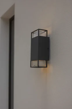 Metall Lampen|Außenwandleuchten*Eco-Light Außenlampe Wand Aluminium Up Down H: 23,5 cm IP54 GU10