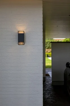 Metall Lampen|Außenwandleuchten*Eco-Light Außenlampe Wand Aluminium Up Down H: 23,5 cm IP54 GU10