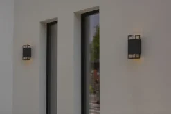 Metall Lampen|Außenwandleuchten*Eco-Light Außenlampe Wand Aluminium Up Down H: 23,5 cm IP54 GU10