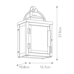 Außenwandleuchten|Gartenlaternen*Elstead Außenlampe Wand Aluminium Glas IP44 H: 27,9 cm Vintage
