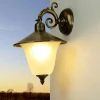 Lido Außenlampe Wand aus Messing Antik mit Glasschirm< Außenwandleuchten|Rustikale Lampen