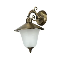 Lido Außenlampe Wand aus Messing Antik mit Glasschirm< Außenwandleuchten|Rustikale Lampen