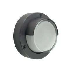 Außenwandleuchten|Rustikale Lampen*Andromeda Außenlampe Wand Echt-Messing Glas G9 IP64 rund Ø 14 cm