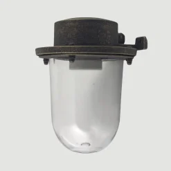 Andromeda Außenlampe Wand Echt-Messing Glas H: 18 cm IP64 für E27< Gartenlaternen|Messinglampen