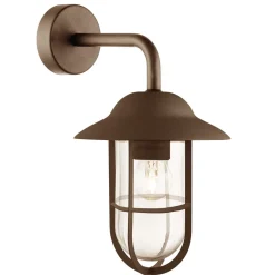 Searchlight Außenlampe Wand Edelstahl Glas IP44 E27 Rostbraun H: 31 cm< Metall Lampen|Maritime Lampen