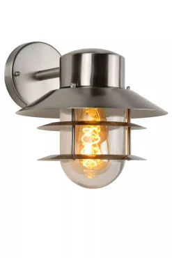 Außenwandleuchten|Metall Lampen* Außenlampe Wand Glas Aluminium in Chrom IP44 E27 Balkon