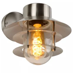 Außenwandleuchten|Metall Lampen* Außenlampe Wand Glas Aluminium in Chrom IP44 E27 Balkon