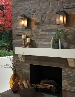 Elstead Außenlampe Wand in Bronze antik Aluminium Glas IP44 E27< Rustikale Lampen|Rustikale Außenleuchten