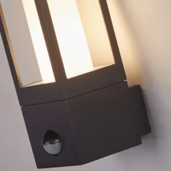 Metall Lampen|Moderne Außenleuchten*Searchlight Außenlampe Wand IP44 GU10 Schwarz Weiß Bewegungsmelder