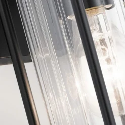 Elstead Außenlampe Wand IP44 H: 29 cm Glas Aluminium Schwarz< Außenwandleuchten|Gartenlaternen