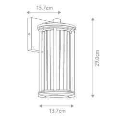 Elstead Außenlampe Wand IP44 H: 29 cm Glas Aluminium Schwarz< Außenwandleuchten|Gartenlaternen