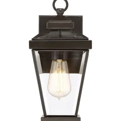 Elstead Außenlampe Wand IP44 Rustikal Metall Glas in Bronze E27< Außenleuchten Antik|Außenwandleuchten