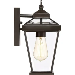 Elstead Außenlampe Wand IP44 Rustikal Metall Glas in Bronze E27< Außenleuchten Antik|Außenwandleuchten