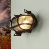 Lido Außenlampe Wand Maritim Messing Riffelglas Schwarz antik< Rustikale Lampen|Metall Lampen