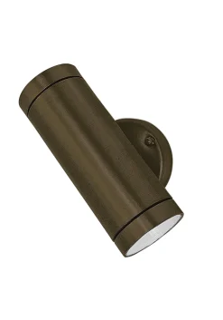 Außenwandleuchten|Rustikale Lampen*Andromeda Außenlampe Wand Messing Glas Up Down H: 16,5 cm IP44