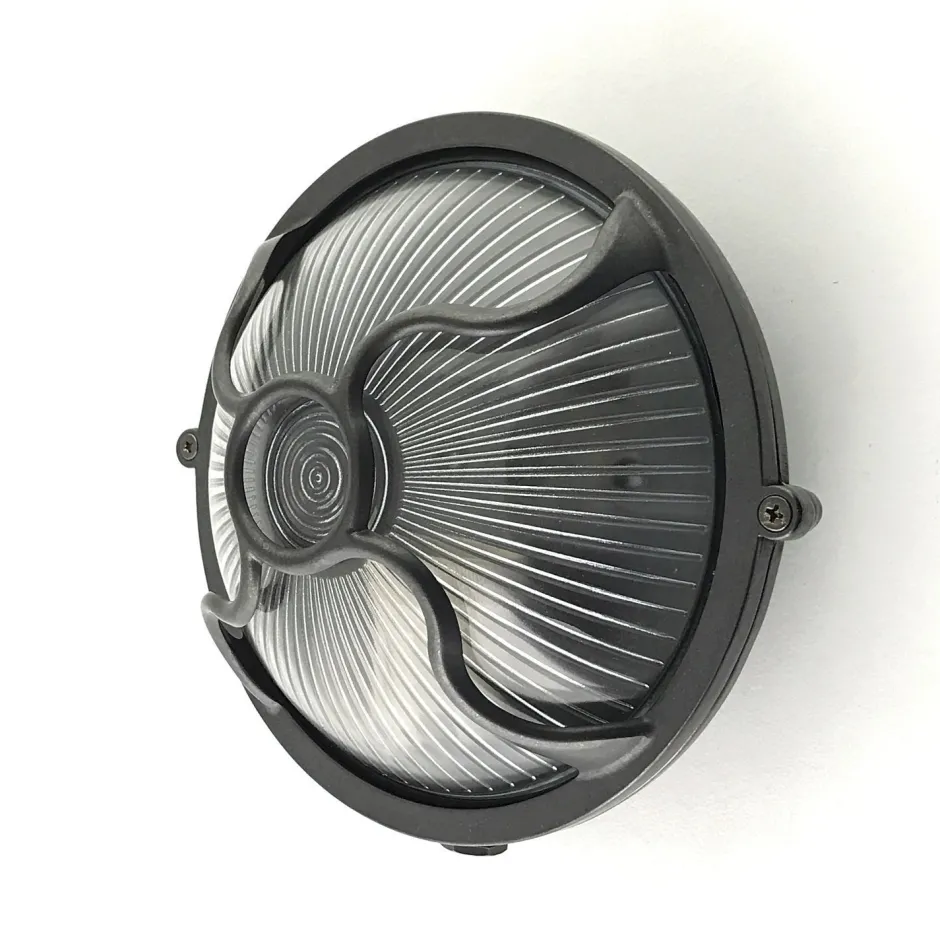 Außenwandleuchten|Feuchtraumleuchten*Andromeda Außenlampe Wand Messing Glas E27 IP64 D: 17,5 cm rund