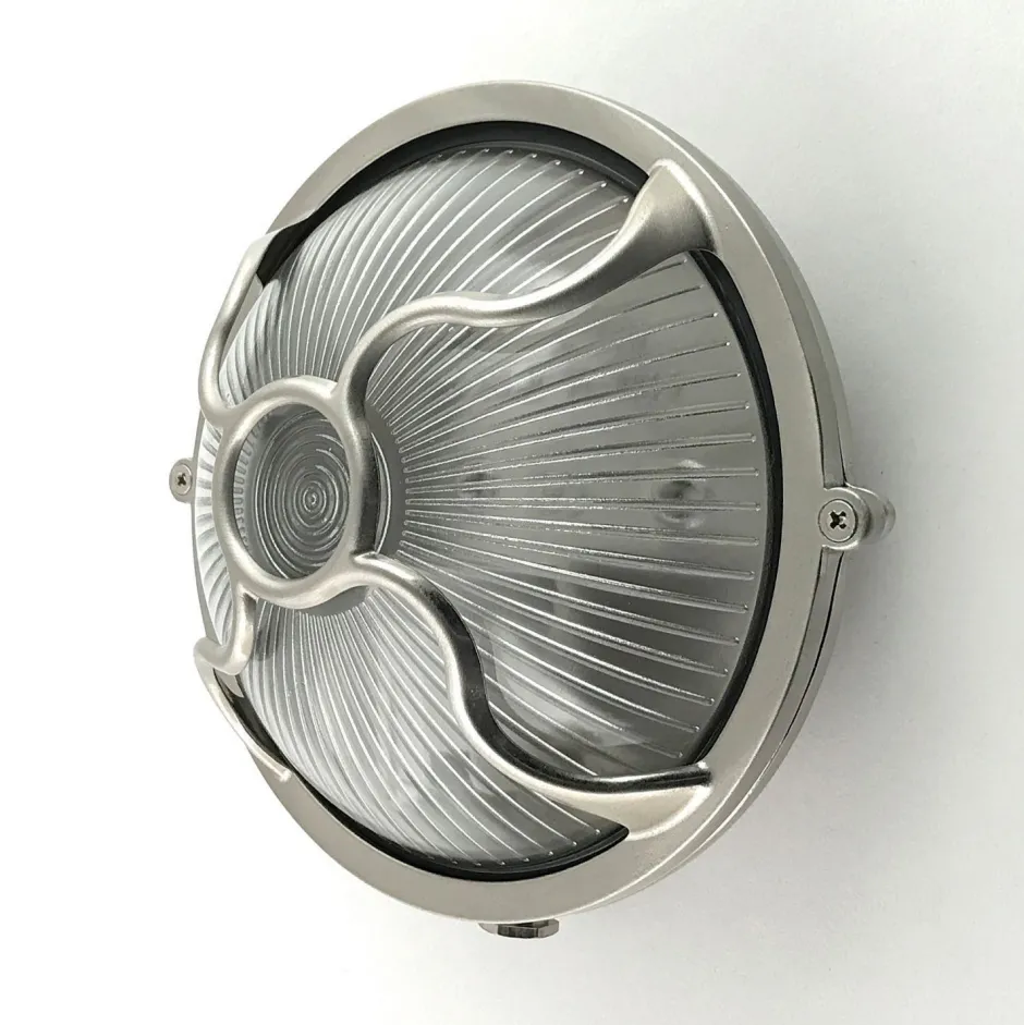 Andromeda Außenlampe Wand Messing Glas E27 IP64 rund D: 17,5 cm< Außenwandleuchten|Feuchtraumleuchten