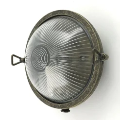 Andromeda Außenlampe Wand Messing Glas rund Ø 17,5 cm IP64 E27< Außenwandleuchten|Messinglampen