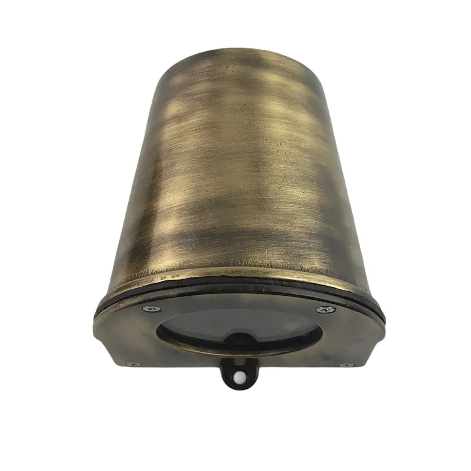 Andromeda Außenlampe Wand Messing massiv Glas GU10 IP54 Downlight< Außenwandleuchten|Industrie Lampen