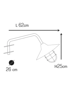 Außenwandleuchten|Gartenlaternen*Andromeda Außenlampe Wand Messing massiv Glas 26 cm breit IP44