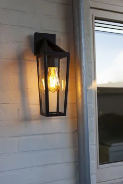 Eco-Light Außenlaterne Wand Glas Aluminium E27 IP44 H:40 cm< Metall Lampen|Moderne Außenleuchten