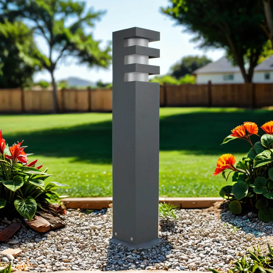 Metall Lampen|Wegeleuchten*SU-MA Außenleuchte Anthrazit 50 cm eckig IP54 wetterfest