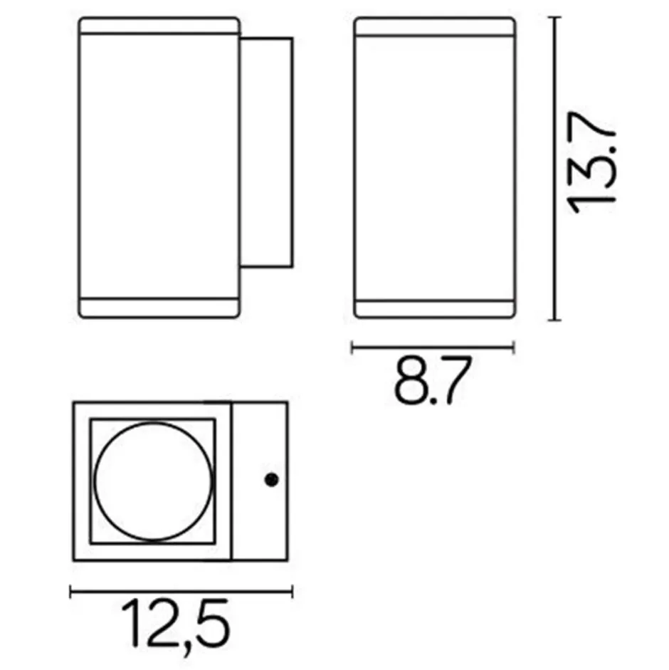 SU-MA Außenleuchte Anthrazit Aluminium eckig IP54< Metall Lampen|Feuchtraumleuchten