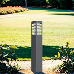 SU-MA Außenleuchte Anthrazit 50cm eckig IP54 blendarm< Metall Lampen|Wegeleuchten