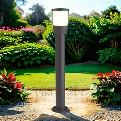 Searchlight Außenleuchte Anthrazit Weiß IP44 E27 90 cm Aluminium< Metall Lampen|Wegeleuchten