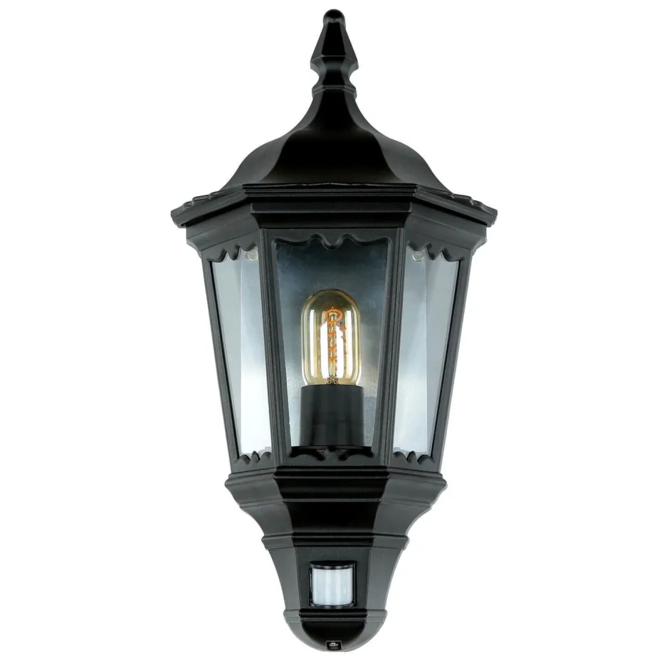 Vintage Lampen|Rustikale Außenleuchten*Elstead Außenleuchte Bewegungssensor Schwarz Schmiedeeisen