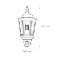 Vintage Lampen|Rustikale Außenleuchten*Elstead Außenleuchte Bewegungssensor Schwarz Schmiedeeisen