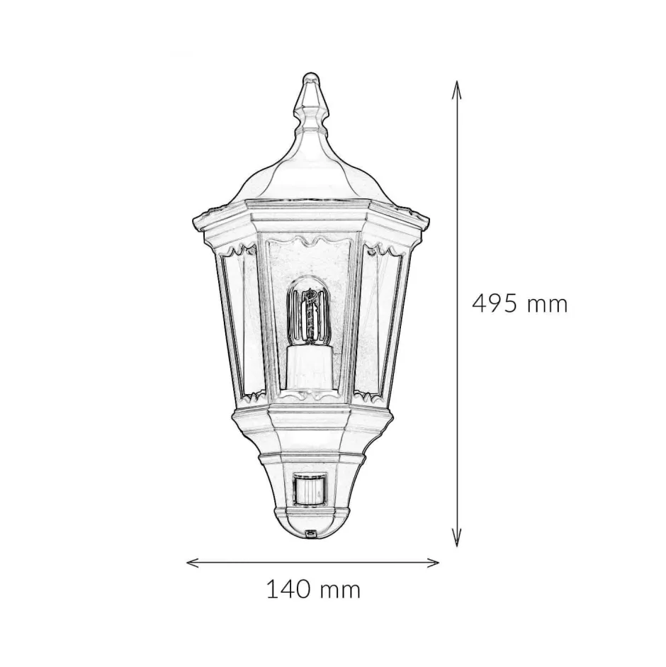 Vintage Lampen|Rustikale Außenleuchten*Elstead Außenleuchte Bewegungssensor Schwarz Schmiedeeisen