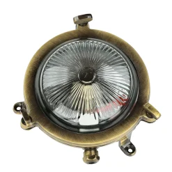 Lido Außenleuchte Bullauge G9 Ø 14 cm Messing Glas< Rustikale Lampen|Metall Lampen