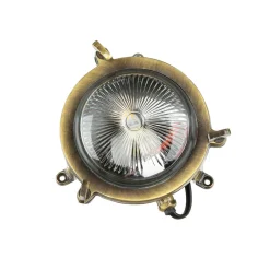 Lido Außenleuchte Bullauge G9 Ø 14 cm Messing Glas< Rustikale Lampen|Metall Lampen